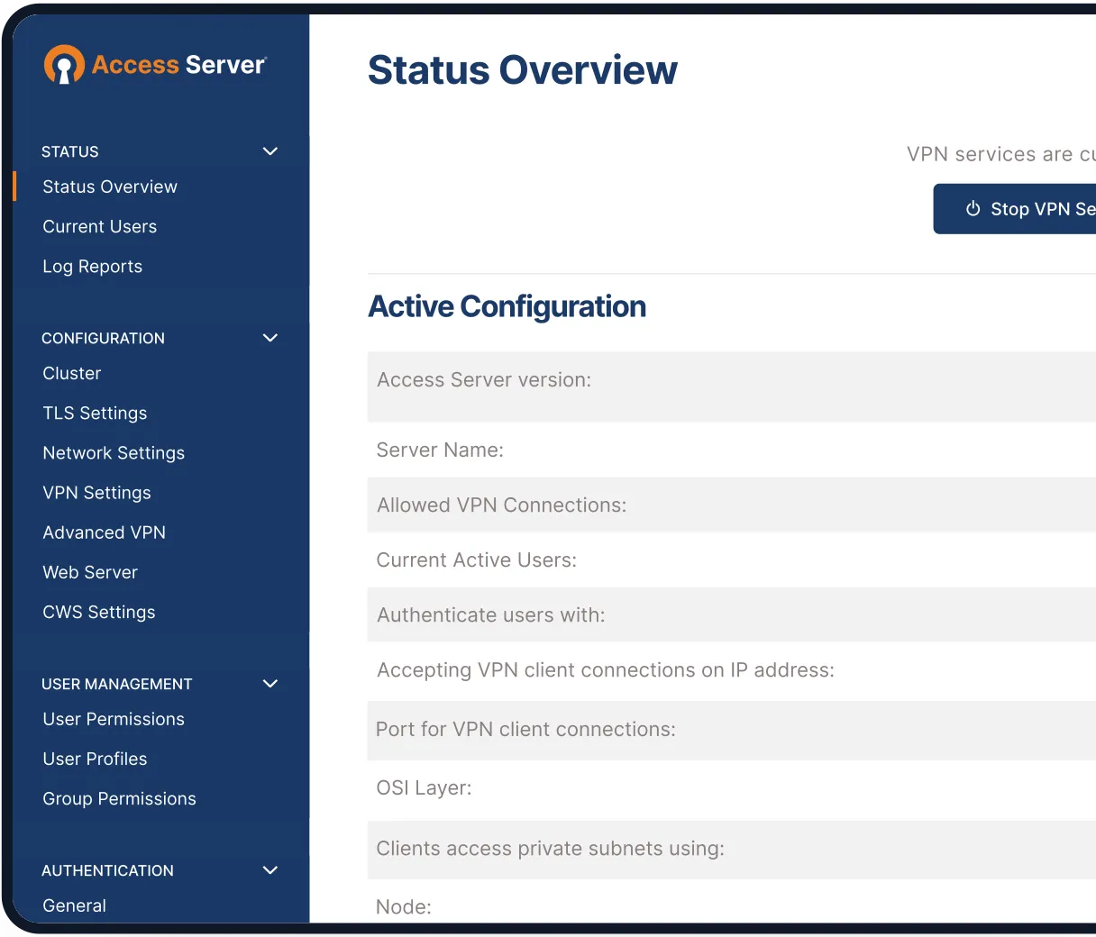 Status Overview Screenshot